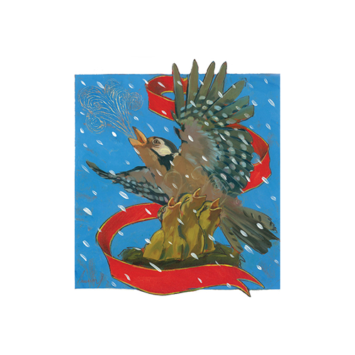 Four Calling Birds - Holiday Cards by Keith Murray KTouchCards.com  